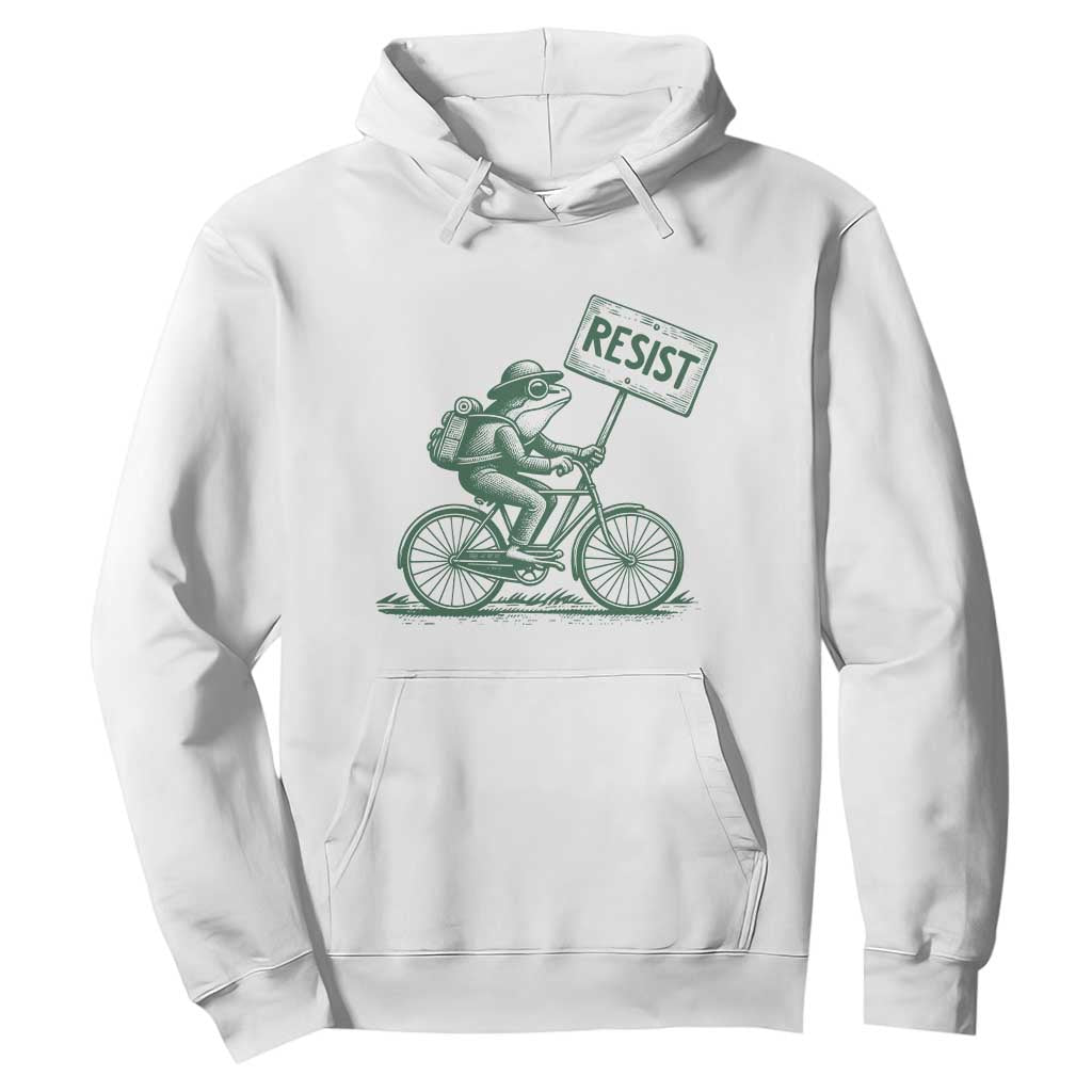 Cycling Protest Frog Hoodie Resist Free Portland Retro Graphic TS02 White Print Your Wear