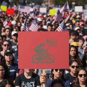 Cycling Protest Frog Protest Sign Resist Free Portland Retro Graphic - Print Your Wear