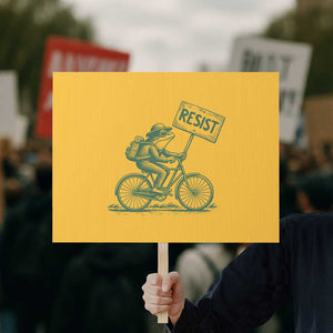 Cycling Protest Frog Protest Sign Resist Free Portland Retro Graphic - Print Your Wear