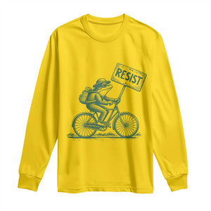 Cycling Protest Frog Long Sleeve Shirt Resist Free Portland Retro Graphic TS02 Daisy Print Your Wear