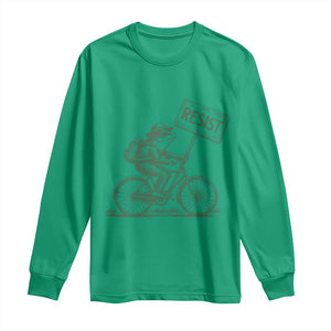 Cycling Protest Frog Long Sleeve Shirt Resist Free Portland Retro Graphic TS02 Irish Green Print Your Wear