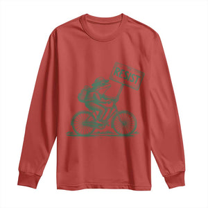 Cycling Protest Frog Long Sleeve Shirt Resist Free Portland Retro Graphic TS02 Red Print Your Wear