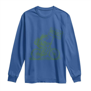 Cycling Protest Frog Long Sleeve Shirt Resist Free Portland Retro Graphic TS02 Royal Blue Print Your Wear