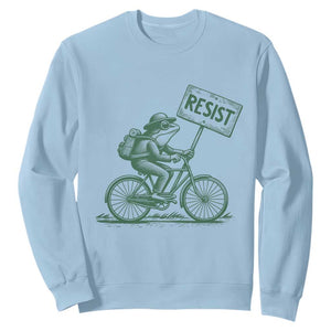 Cycling Protest Frog Sweatshirt Resist Free Portland Retro Graphic TS02 Light Blue Print Your Wear