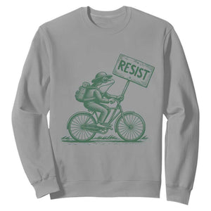 Cycling Protest Frog Sweatshirt Resist Free Portland Retro Graphic TS02 Sport Gray Print Your Wear