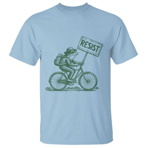 Cycling Protest Frog T Shirt Resist Free Portland Retro Graphic TS02 Light Blue Print Your Wear