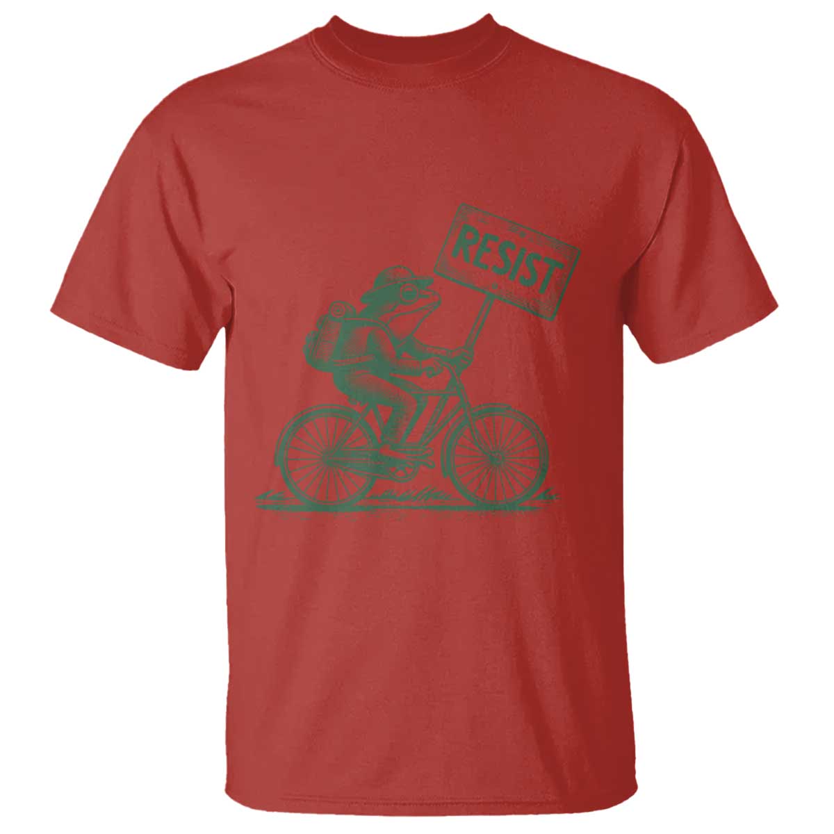 Cycling Protest Frog T Shirt Resist Free Portland Retro Graphic TS02 Red Print Your Wear