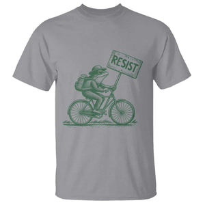 Cycling Protest Frog T Shirt Resist Free Portland Retro Graphic TS02 Sport Gray Print Your Wear