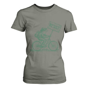 Cycling Protest Frog T Shirt For Women Resist Free Portland Retro Graphic TS02 Military Green Print Your Wear