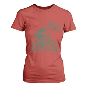 Cycling Protest Frog T Shirt For Women Resist Free Portland Retro Graphic TS02 Red Print Your Wear