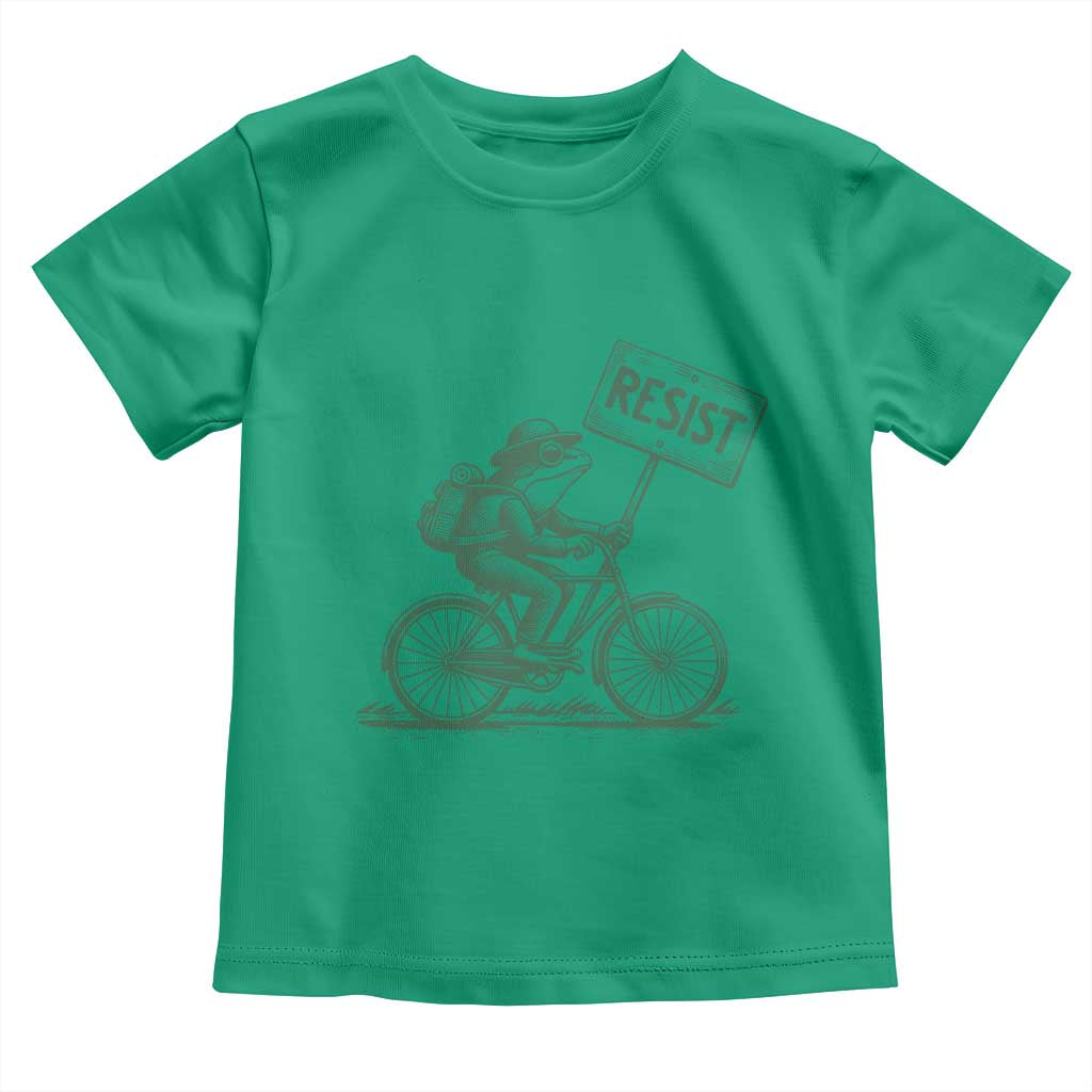 Cycling Protest Frog Toddler T Shirt Resist Free Portland Retro Graphic TS02 Irish Green Print Your Wear