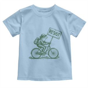 Cycling Protest Frog Toddler T Shirt Resist Free Portland Retro Graphic TS02 Light Blue Print Your Wear