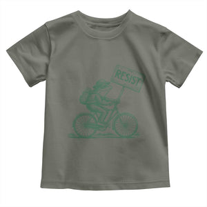 Cycling Protest Frog Toddler T Shirt Resist Free Portland Retro Graphic TS02 Military Green Print Your Wear