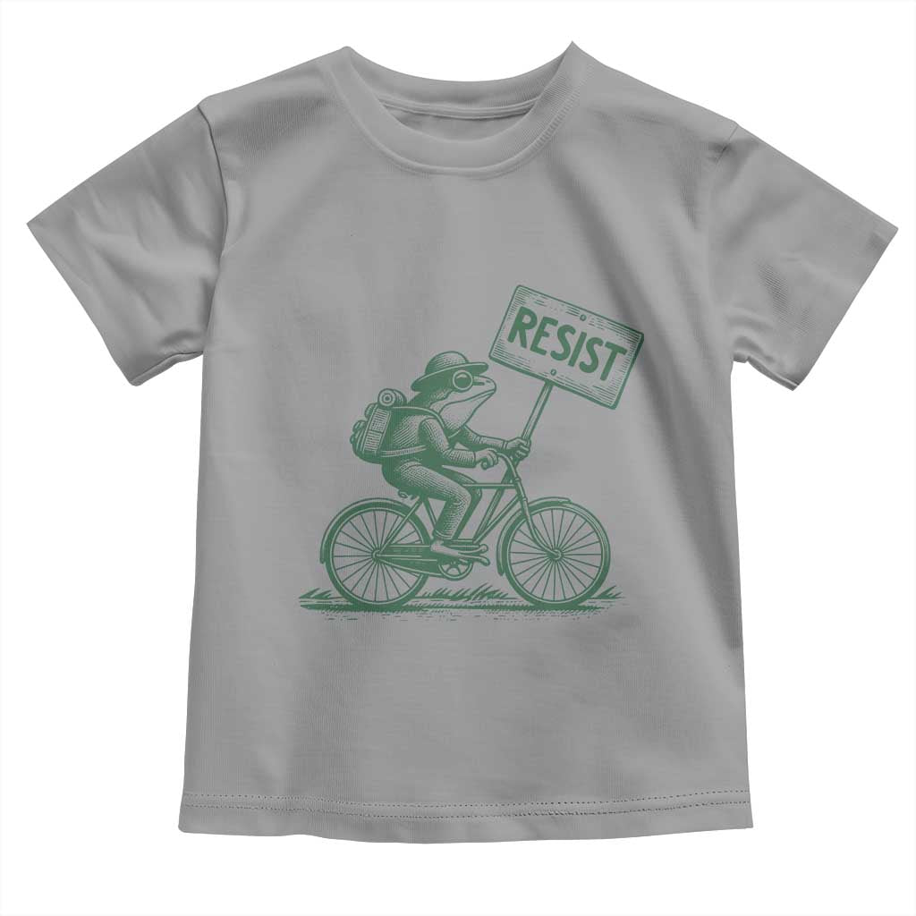 Cycling Protest Frog Toddler T Shirt Resist Free Portland Retro Graphic TS02 Sport Gray Print Your Wear