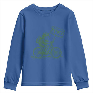 Cycling Protest Frog Youth Sweatshirt Resist Free Portland Retro Graphic TS02 Royal Blue Print Your Wear