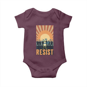 Frog Resist Baby Onesie Bold Protest Free Portland TS02 Maroon Print Your Wear
