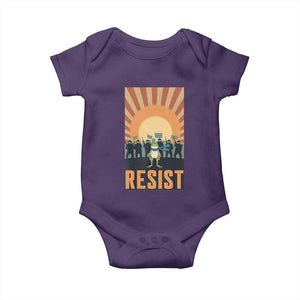 Frog Resist Baby Onesie Bold Protest Free Portland TS02 Purple Print Your Wear