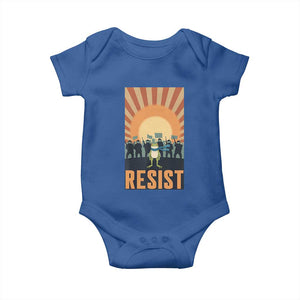 Frog Resist Baby Onesie Bold Protest Free Portland TS02 Royal Blue Print Your Wear
