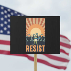 Frog Resist Protest Sign Bold Protest Free Portland TS02 Horizontal 18" x 24" Black Print Your Wear