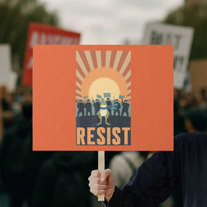 Frog Resist Protest Sign Bold Protest Free Portland TS02 Horizontal 18" x 24" Orange Print Your Wear