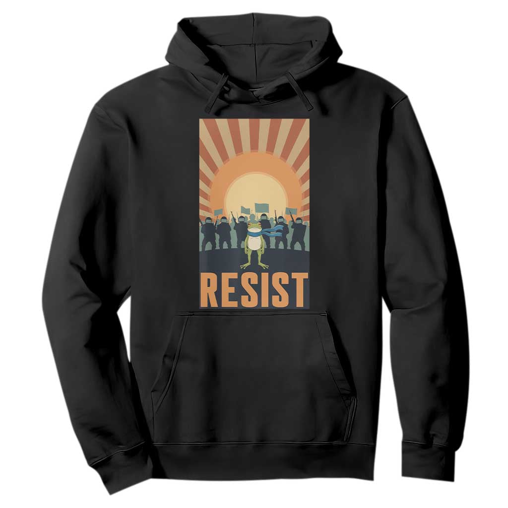 Frog Resist Hoodie Bold Protest Free Portland TS02 Black Print Your Wear