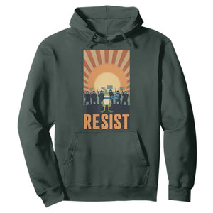 Frog Resist Hoodie Bold Protest Free Portland TS02 Dark Forest Green Print Your Wear