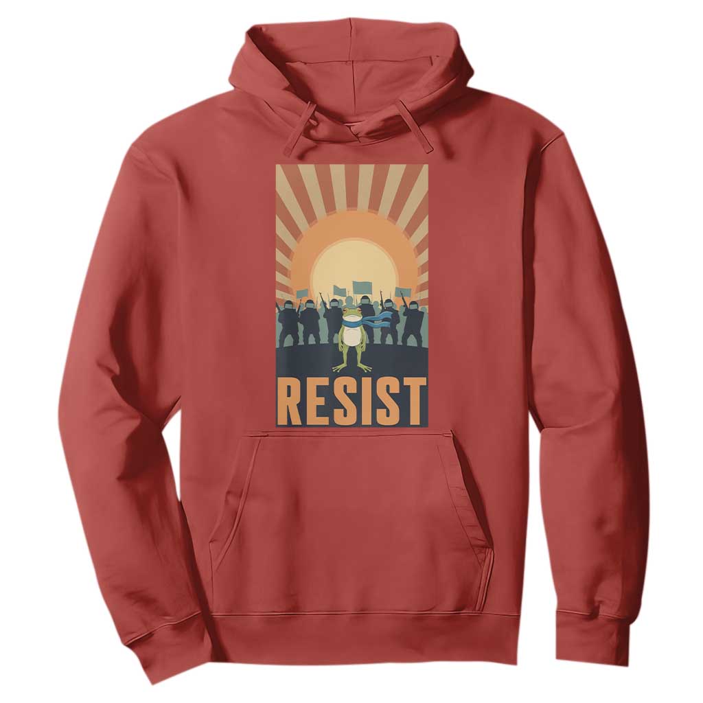 Frog Resist Hoodie Bold Protest Free Portland TS02 Red Print Your Wear