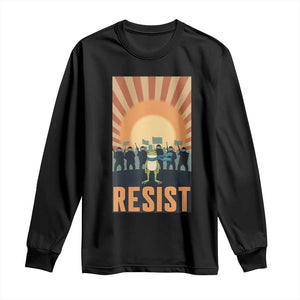 Frog Resist Long Sleeve Shirt Bold Protest Free Portland TS02 Black Print Your Wear