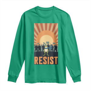 Frog Resist Long Sleeve Shirt Bold Protest Free Portland TS02 Irish Green Print Your Wear