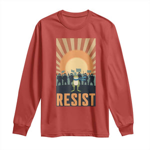 Frog Resist Long Sleeve Shirt Bold Protest Free Portland TS02 Red Print Your Wear
