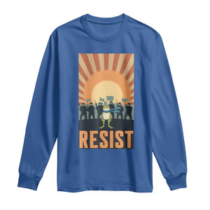 Frog Resist Long Sleeve Shirt Bold Protest Free Portland TS02 Royal Blue Print Your Wear
