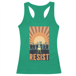 Frog Resist Racerback Tank Top Bold Protest Free Portland TS02 Irish Green Print Your Wear