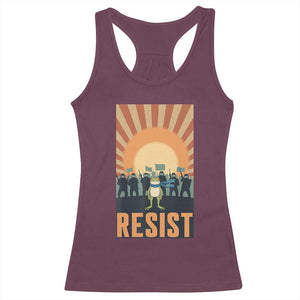 Frog Resist Racerback Tank Top Bold Protest Free Portland TS02 Maroon Print Your Wear