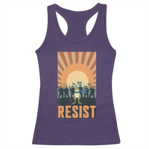 Frog Resist Racerback Tank Top Bold Protest Free Portland TS02 Purple Print Your Wear