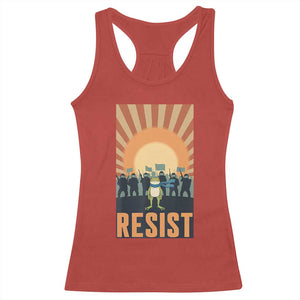 Frog Resist Racerback Tank Top Bold Protest Free Portland TS02 Red Print Your Wear