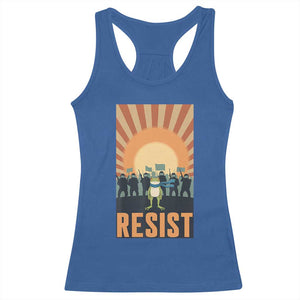 Frog Resist Racerback Tank Top Bold Protest Free Portland TS02 Royal Blue Print Your Wear
