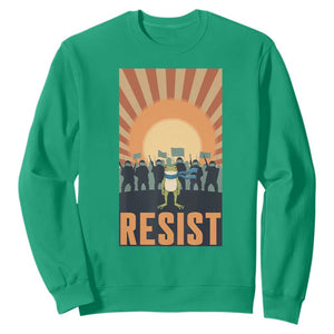 Frog Resist Sweatshirt Bold Protest Free Portland TS02 Irish Green Print Your Wear
