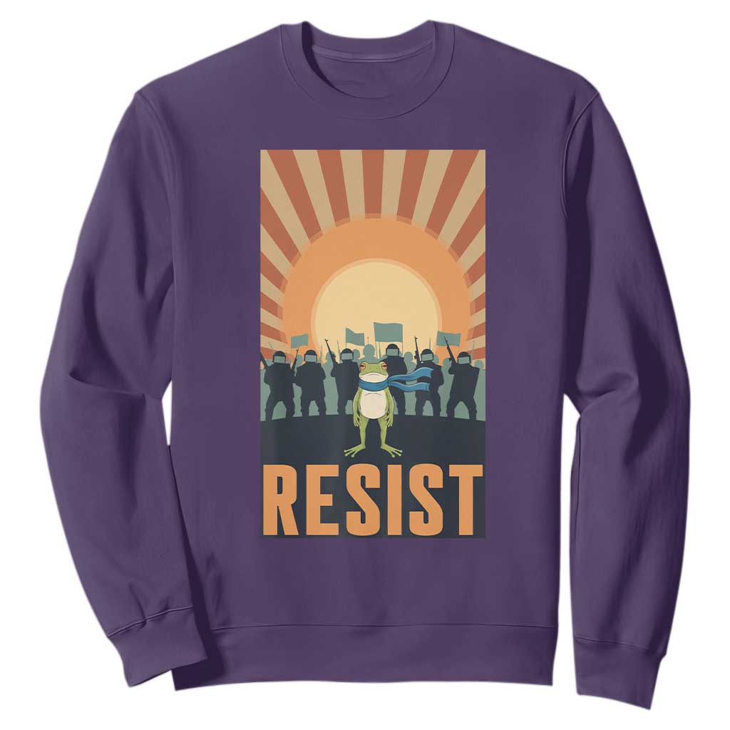 Frog Resist Sweatshirt Bold Protest Free Portland TS02 Purple Print Your Wear