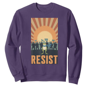 Frog Resist Sweatshirt Bold Protest Free Portland TS02 Purple Print Your Wear