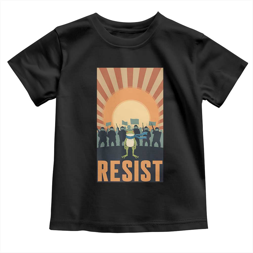 Frog Resist Toddler T Shirt Bold Protest Free Portland TS02 Black Print Your Wear