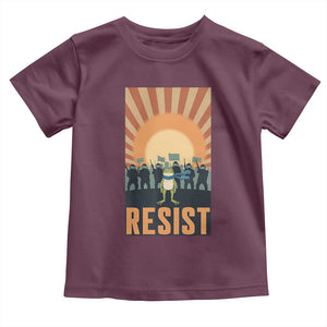 Frog Resist Toddler T Shirt Bold Protest Free Portland TS02 Maroon Print Your Wear