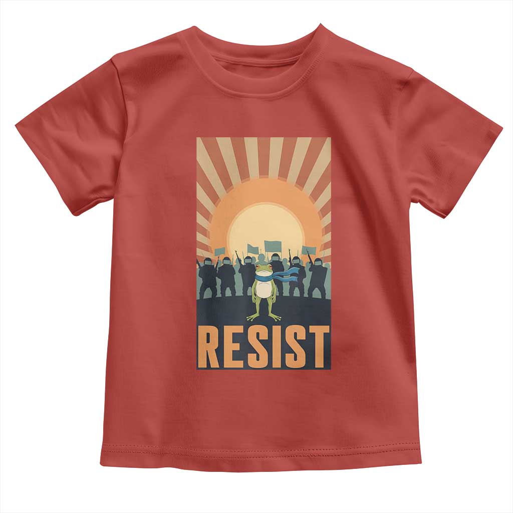 Frog Resist Toddler T Shirt Bold Protest Free Portland TS02 Red Print Your Wear