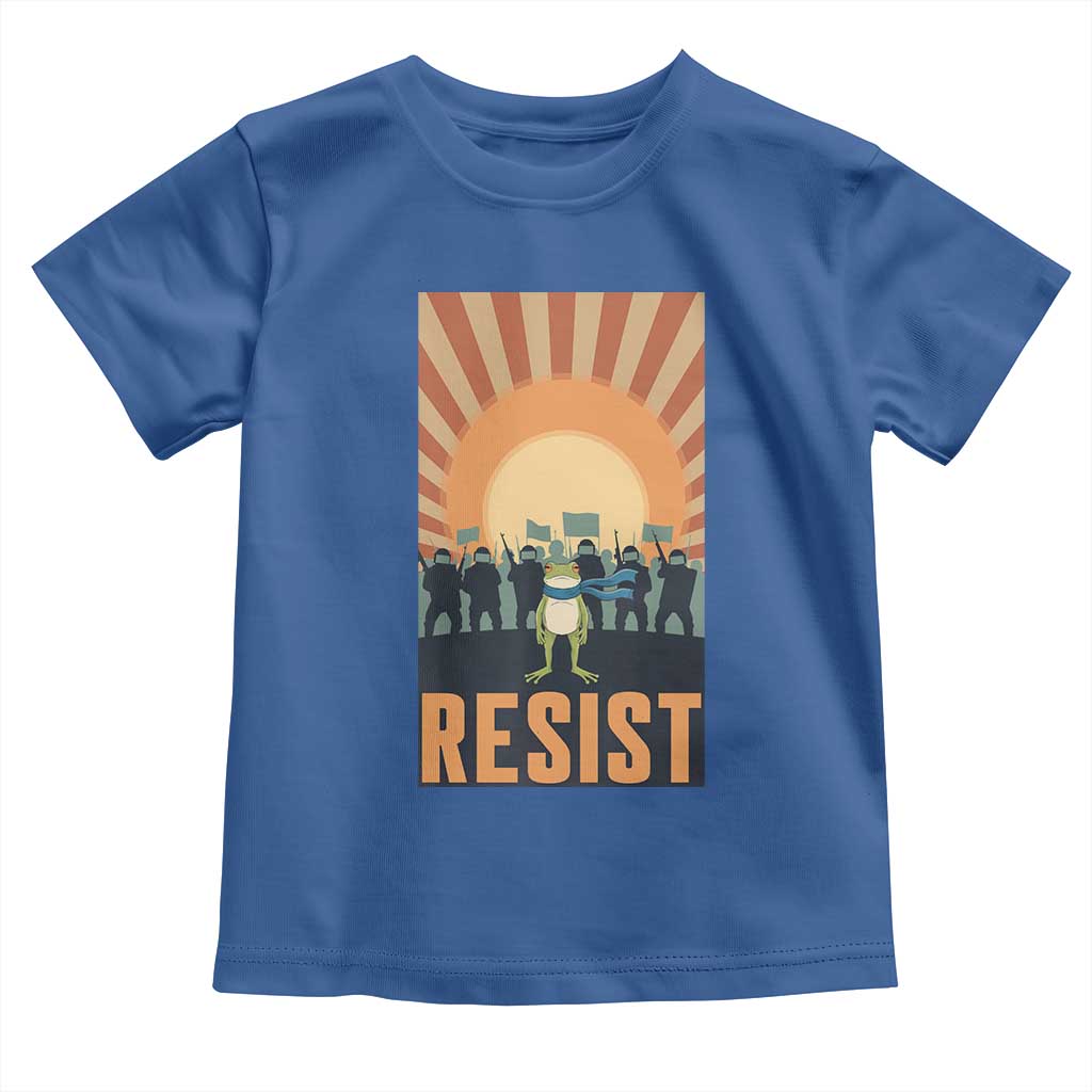 Frog Resist Toddler T Shirt Bold Protest Free Portland TS02 Royal Blue Print Your Wear