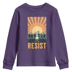 Frog Resist Youth Sweatshirt Bold Protest Free Portland TS02 Purple Print Your Wear