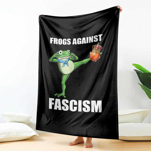 Frogs Against Fascism Throw Blanket No Fascist No Kings Funny Portland Frog Protest TS02 Print Your Wear