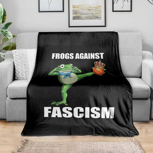 Frogs Against Fascism Throw Blanket No Fascist No Kings Funny Portland Frog Protest TS02 Print Your Wear