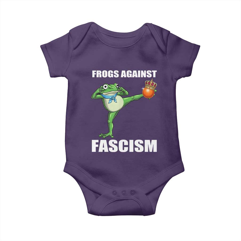 Frogs Against Fascism Baby Onesie No Fascist No Kings Funny Portland Frog Protest TS02 Purple Print Your Wear