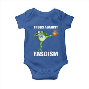 Frogs Against Fascism Baby Onesie No Fascist No Kings Funny Portland Frog Protest TS02 Royal Blue Print Your Wear