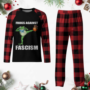 Frogs Against Fascism Plaid Pajama Set No Fascist No Kings Funny Portland Frog Protest TS02 Buffalo Plaid Print Your Wear
