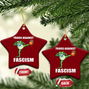 Frogs Against Fascism Ceramic Ornament No Fascist No Kings Funny Portland Frog Protest - Print Your Wear